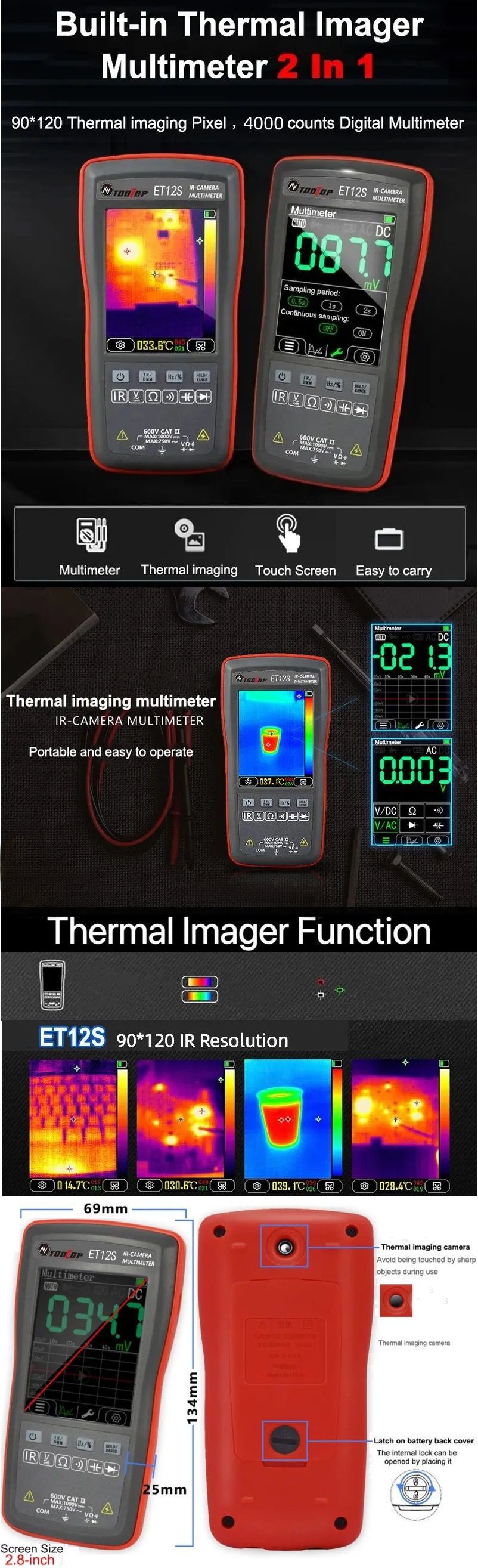 Multimetro Camara termografica 2 EN 1
